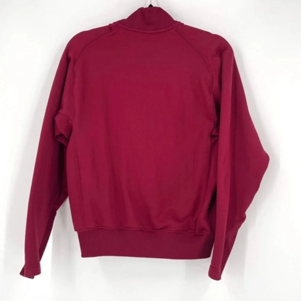 Vintage Y2K Nike Women LS Full Zip Track Jacket Burgundy White Size M Streetwear